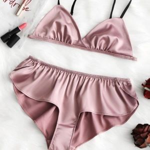 Pastel pink lingerie set